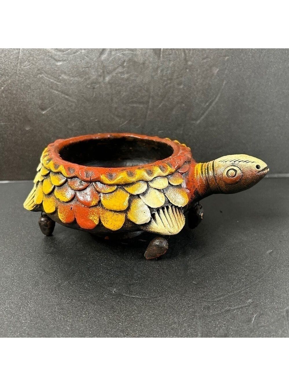 Srinika Turtle Turtoise Terracotta Handmade Handpainted Planter 6x8x5